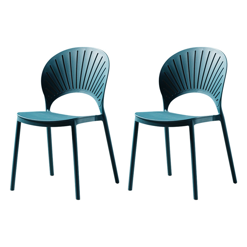 Sillas de comedor de estilo moderno, sillas laterales sin brazos de plástico para cocina