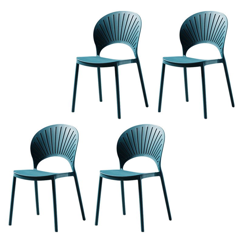Sillas de comedor de estilo moderno, sillas laterales sin brazos de plástico para cocina