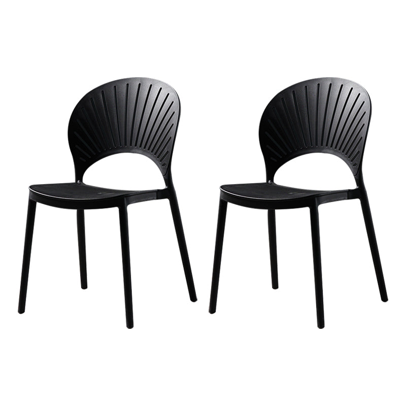 Sillas de comedor de estilo moderno, sillas laterales sin brazos de plástico para cocina