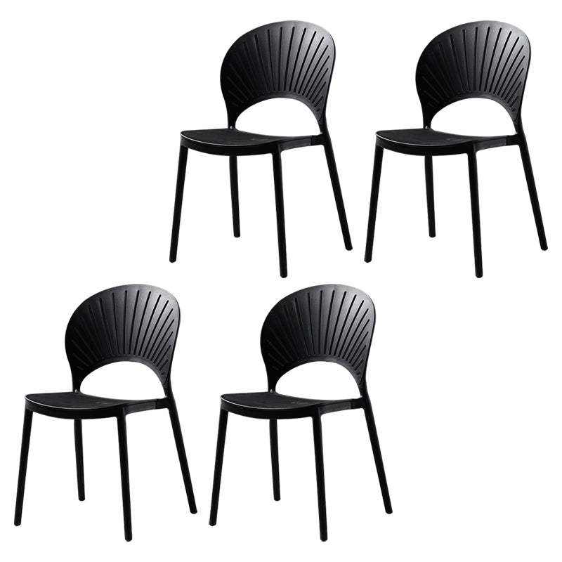 Sillas de comedor de estilo moderno, sillas laterales sin brazos de plástico para cocina
