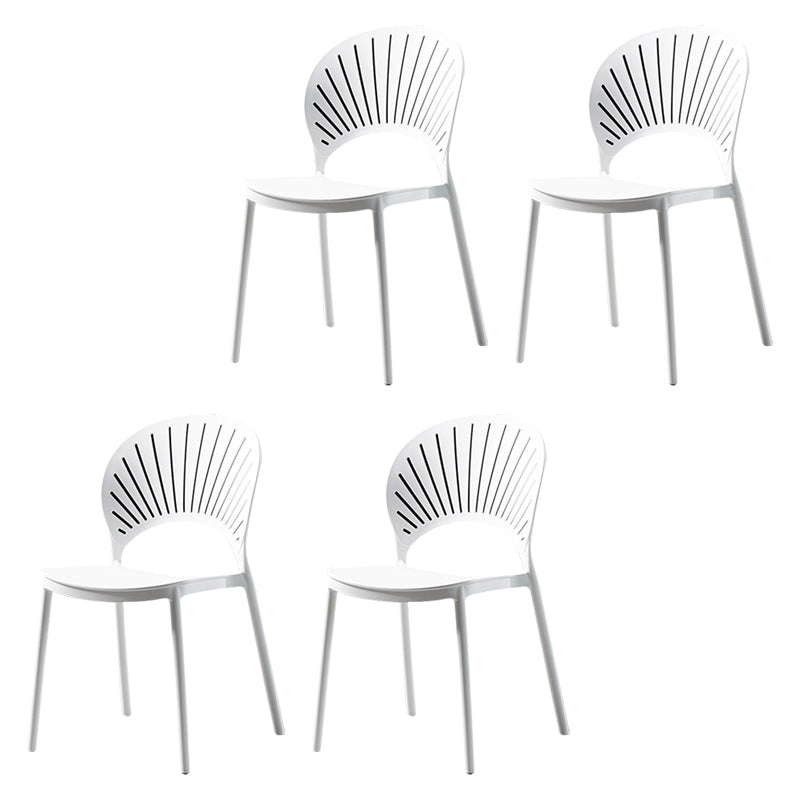 Sillas de comedor de estilo moderno, sillas laterales sin brazos de plástico para cocina