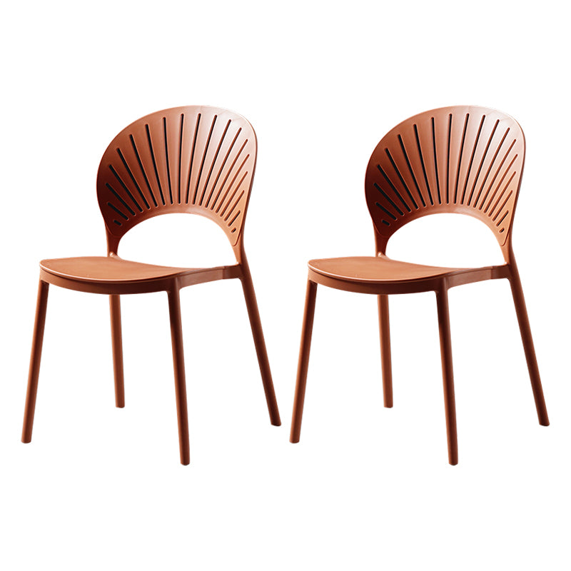 Sillas de comedor de estilo moderno, sillas laterales sin brazos de plástico para cocina