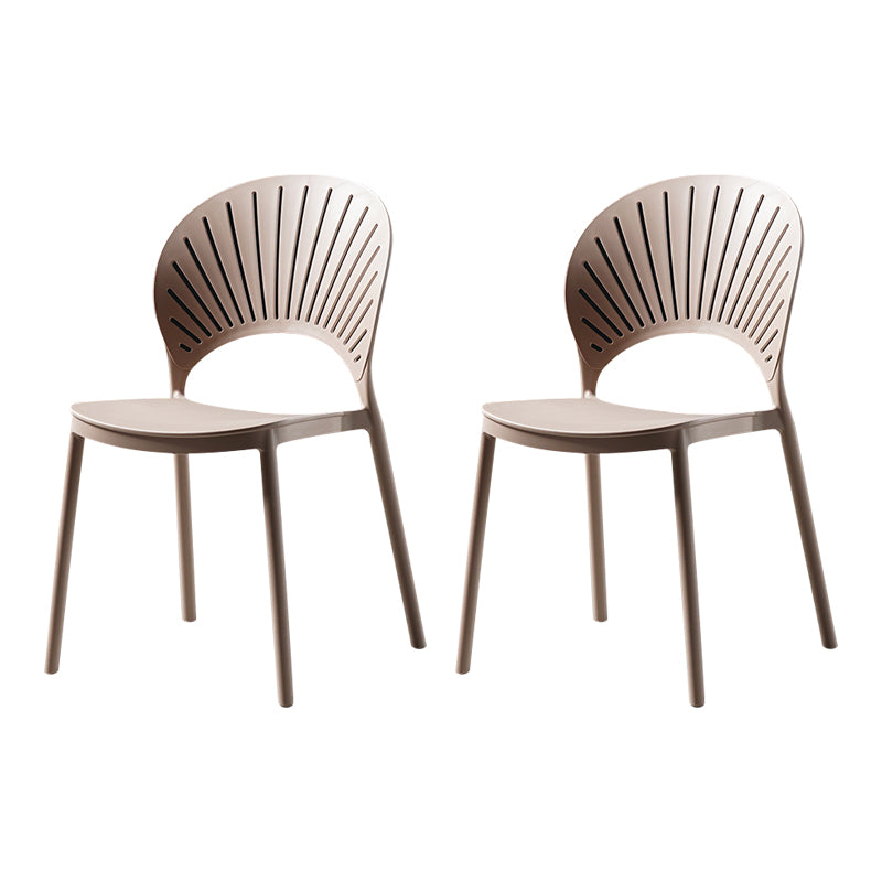 Sillas de comedor de estilo moderno, sillas laterales sin brazos de plástico para cocina