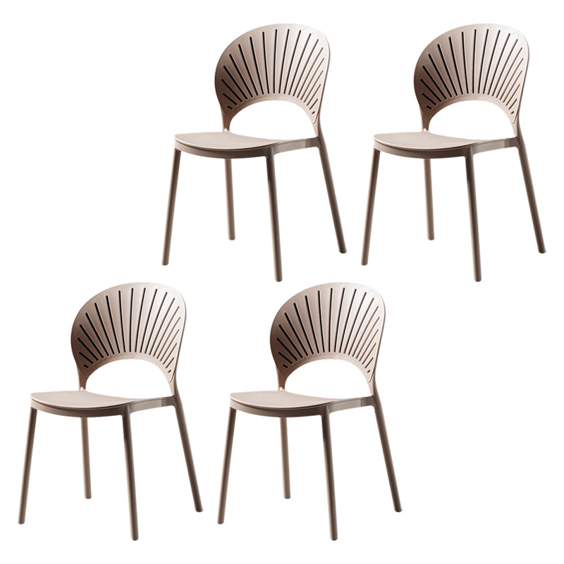 Sillas de comedor de estilo moderno, sillas laterales sin brazos de plástico para cocina