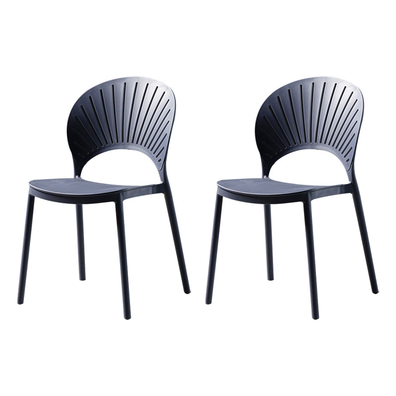 Sillas de comedor de estilo moderno, sillas laterales sin brazos de plástico para cocina
