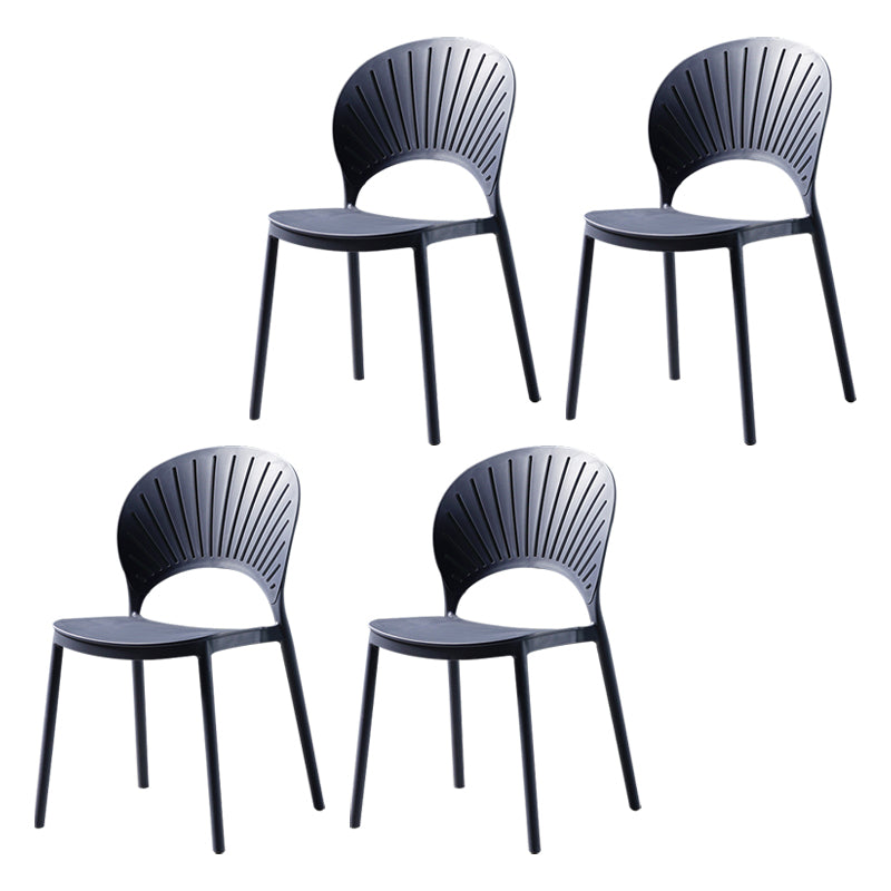 Sillas de comedor de estilo moderno, sillas laterales sin brazos de plástico para cocina