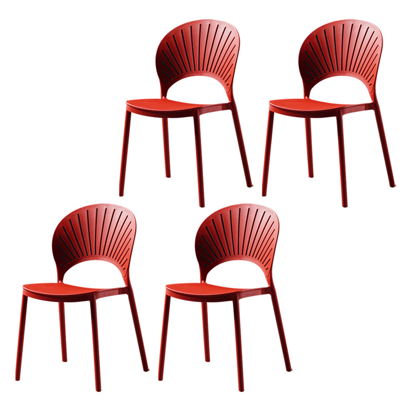 Sillas de comedor de estilo moderno, sillas laterales sin brazos de plástico para cocina