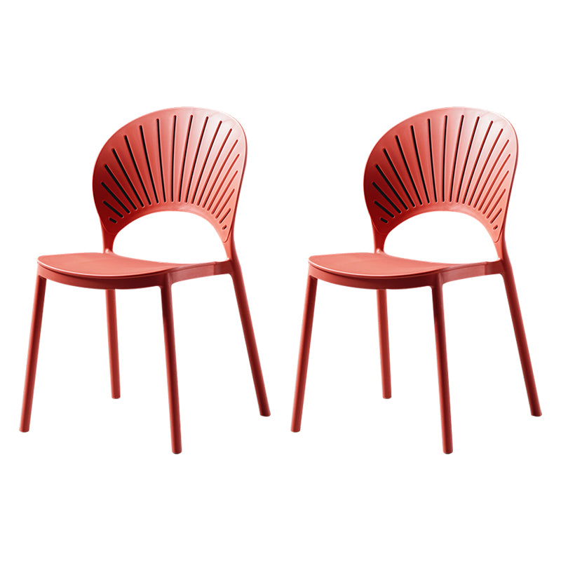 Sillas de comedor de estilo moderno, sillas laterales sin brazos de plástico para cocina