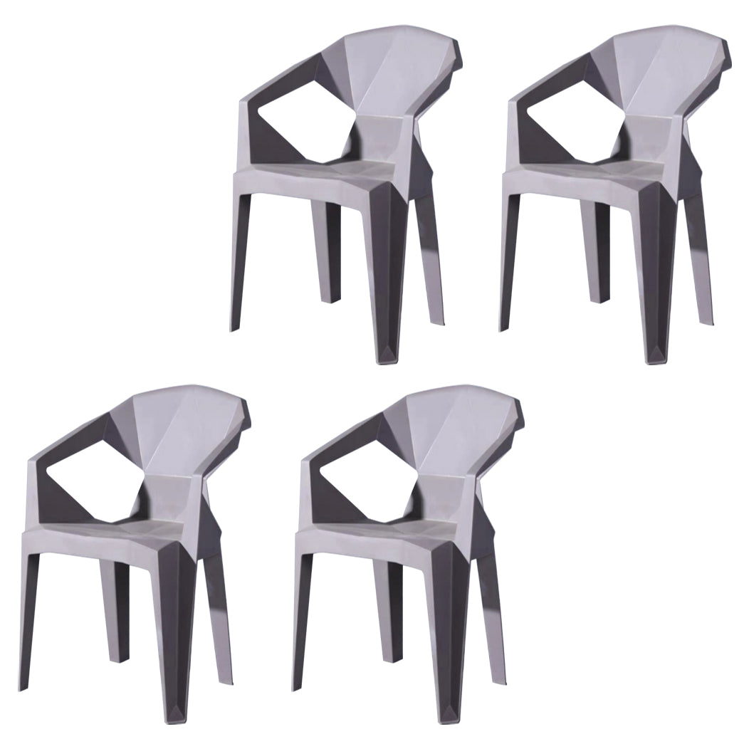 Sillas de comedor de estilo moderno, sillas laterales apilables de plástico para cocina (juego de 4)