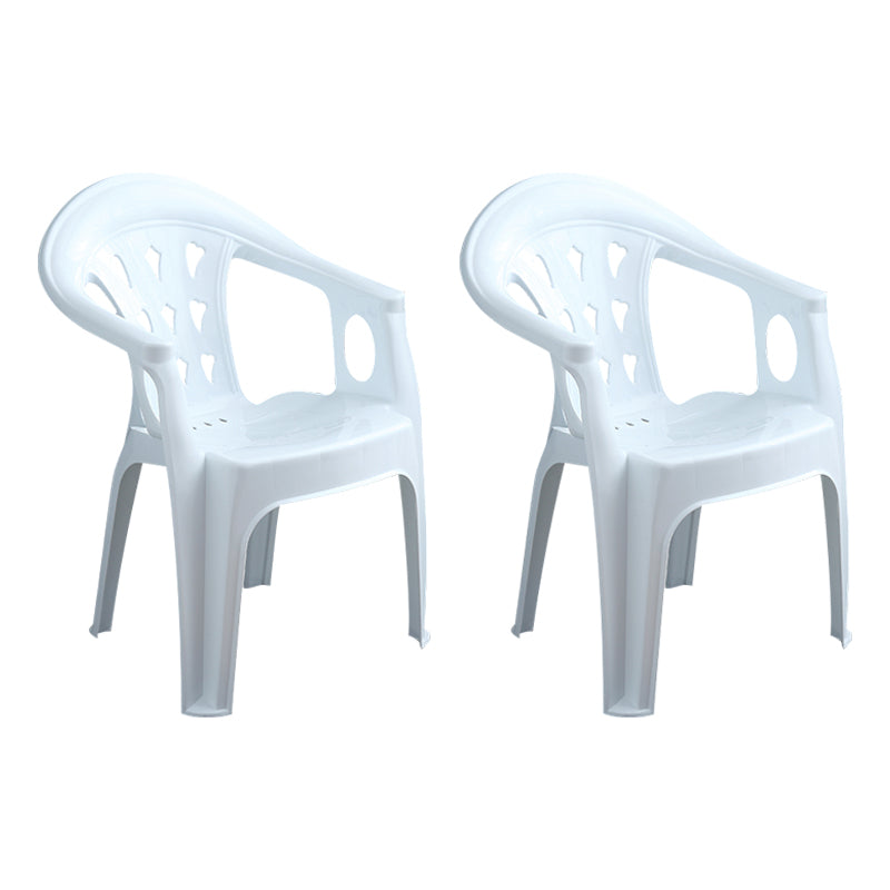 Silla de comedor de plástico de estilo moderno, sillón de comedor apilable con respaldo de listones para el hogar