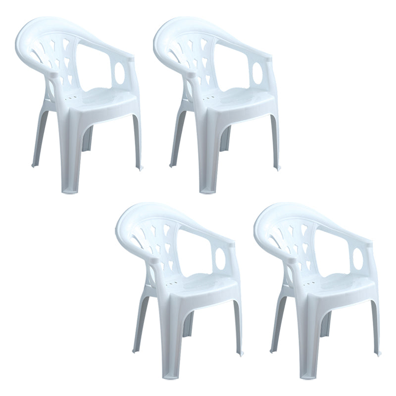 Silla de comedor de plástico de estilo moderno, sillón de comedor apilable con respaldo de listones para el hogar