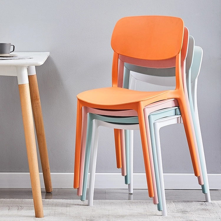 Silla de comedor de estilo moderno, cocina de plástico, silla individual sin brazos