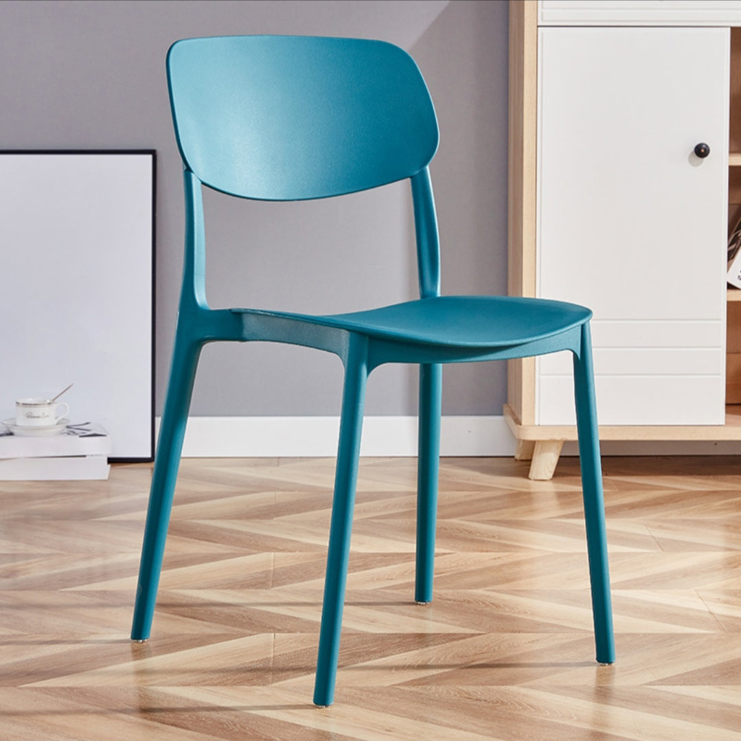 Silla de comedor de estilo moderno, cocina de plástico, silla individual sin brazos