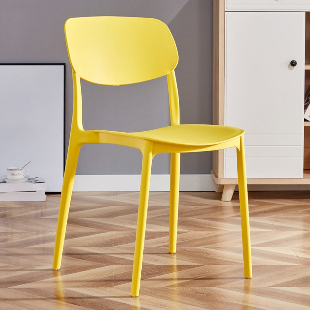Silla de comedor de estilo moderno, cocina de plástico, silla individual sin brazos