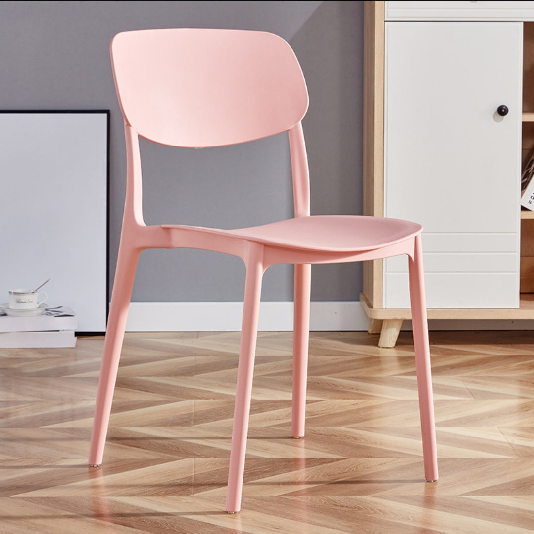 Silla de comedor de estilo moderno, cocina de plástico, silla individual sin brazos