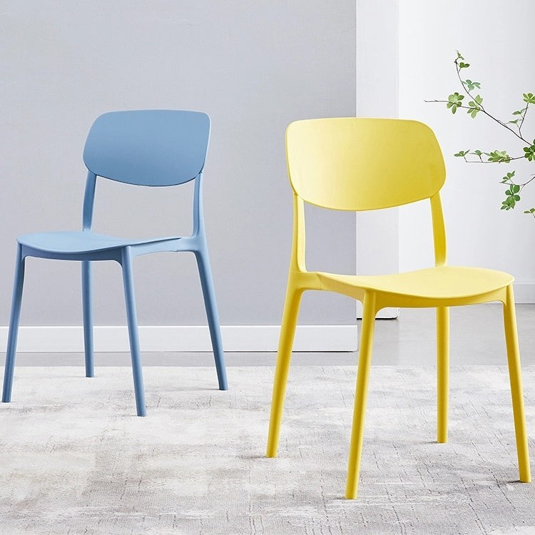 Silla de comedor de estilo moderno, cocina de plástico, silla individual sin brazos