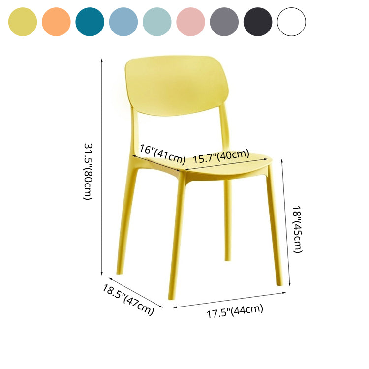 Silla de comedor de estilo moderno, cocina de plástico, silla individual sin brazos
