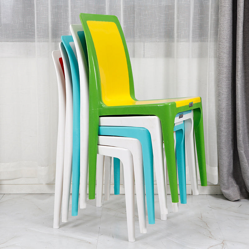 Silla de comedor de estilo moderno, cocina de plástico, silla lateral sin brazos
