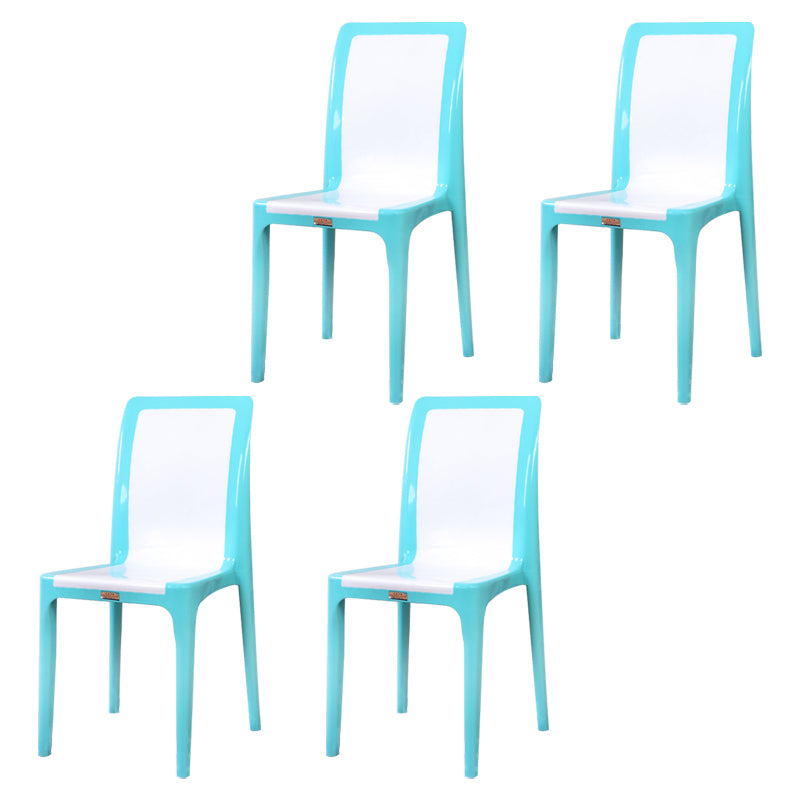 Silla de comedor de estilo moderno, cocina de plástico, silla lateral sin brazos