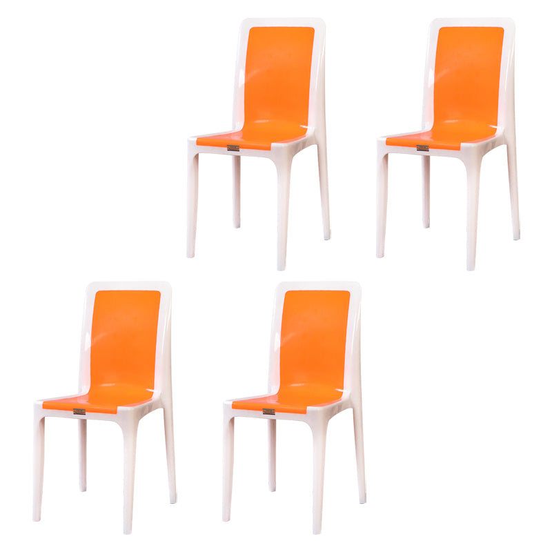 Silla de comedor de estilo moderno, cocina de plástico, silla lateral sin brazos