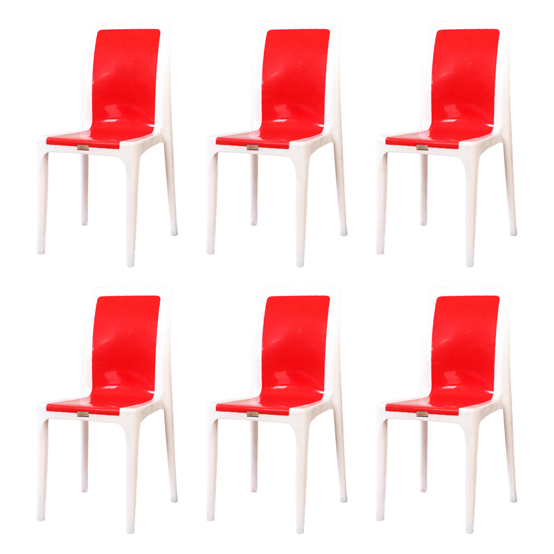 Silla de comedor de estilo moderno, cocina de plástico, silla lateral sin brazos