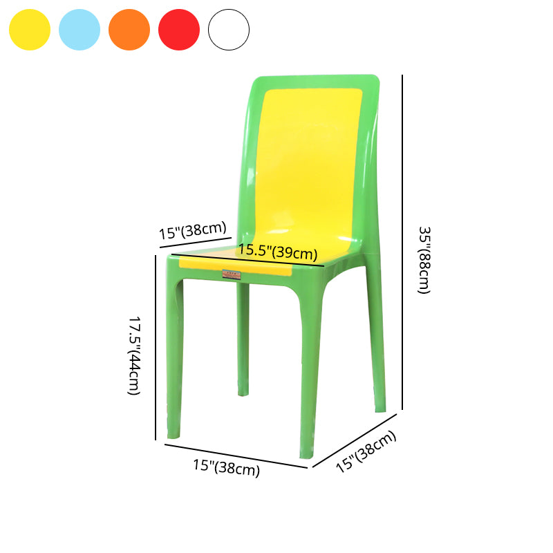 Silla de comedor de estilo moderno, cocina de plástico, silla lateral sin brazos