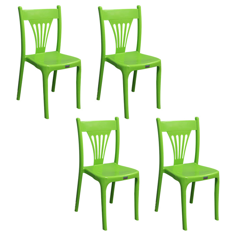 Chaise de salle à manger en plastique de style contemporain, sans accoudoirs, avec dossier à lattes, chaises empilables pour la maison