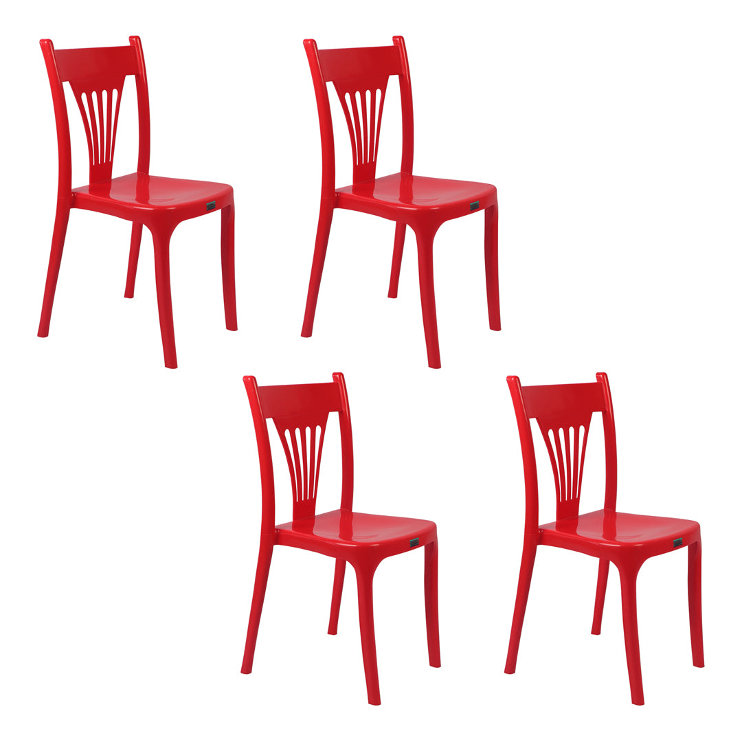 Chaise de salle à manger en plastique de style contemporain, sans accoudoirs, avec dossier à lattes, chaises empilables pour la maison