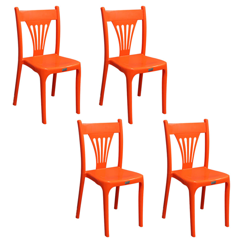 Chaise de salle à manger en plastique de style contemporain, sans accoudoirs, avec dossier à lattes, chaises empilables pour la maison