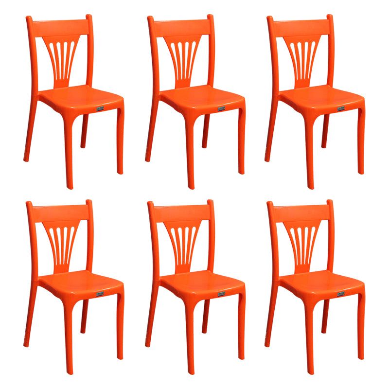 Chaise de salle à manger en plastique de style contemporain, sans accoudoirs, avec dossier à lattes, chaises empilables pour la maison
