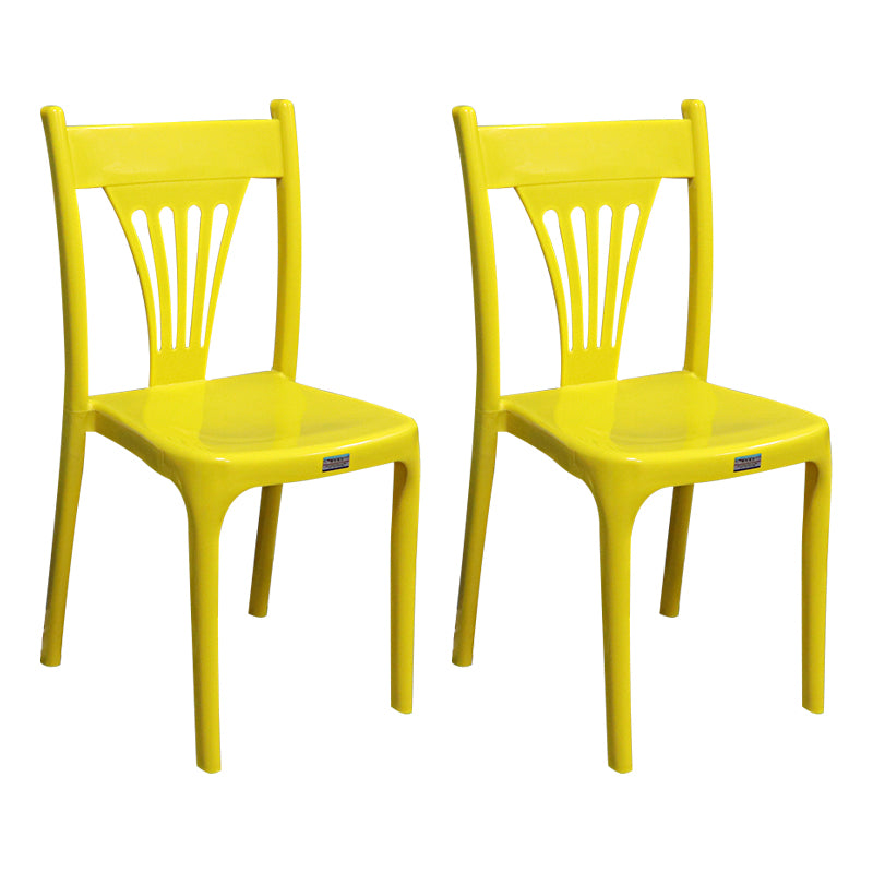 Chaise de salle à manger en plastique de style contemporain, sans accoudoirs, avec dossier à lattes, chaises empilables pour la maison