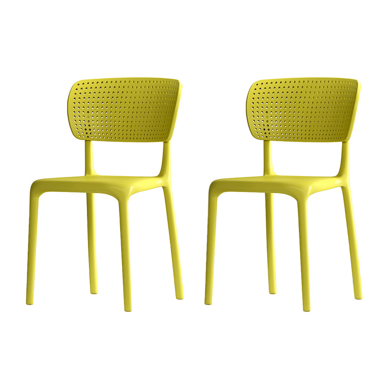 Plástico contemporáneo que cena la parte posterior abierta de la silla sin brazos que cena las sillas laterales