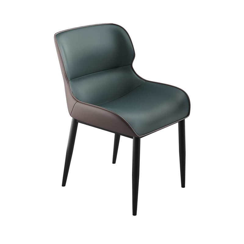 Sillas de comedor tapizadas de estilo minimalista, sin brazos, Wingback Parsons, silla individual (juego de 1)