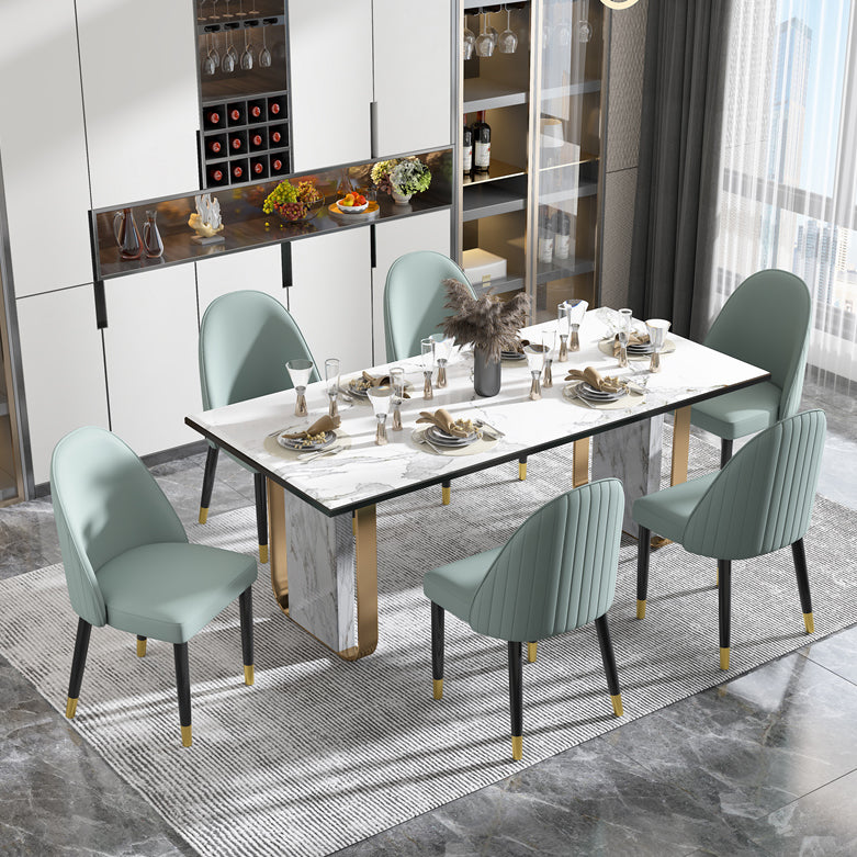 Silla de comedor de estilo escandinavo, silla Parsons acolchada sin brazos de madera (juego de 2)