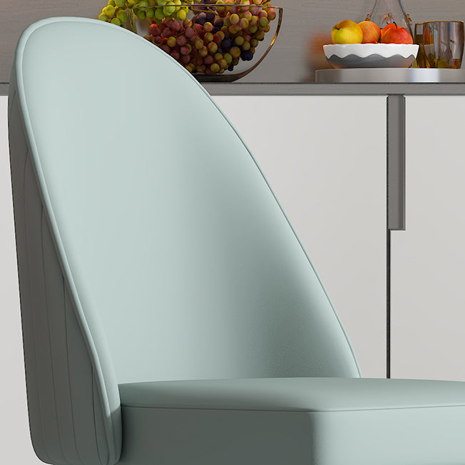 Silla de comedor de estilo escandinavo, silla Parsons acolchada sin brazos de madera (juego de 2)