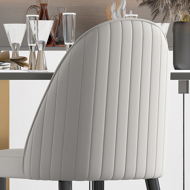 Silla de comedor de estilo escandinavo, silla Parsons acolchada sin brazos de madera (juego de 2)