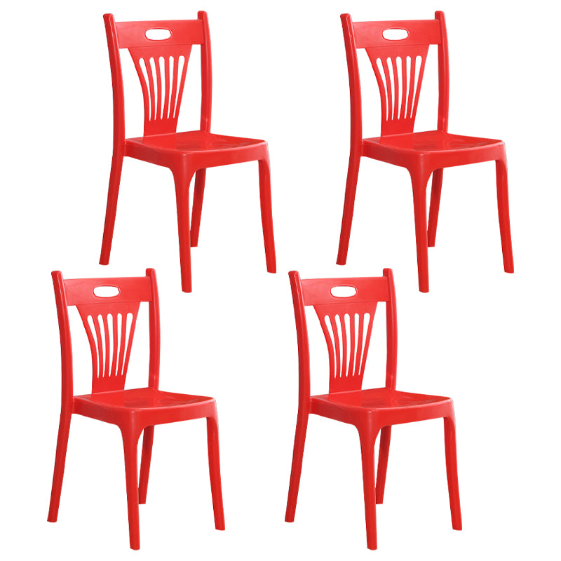 Sillas de comedor de estilo nórdico, sillas laterales de plástico sin brazos para cocina (juego de 4)