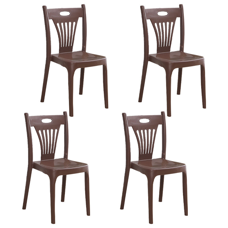 Sillas de comedor de estilo nórdico, sillas laterales de plástico sin brazos para cocina (juego de 4)