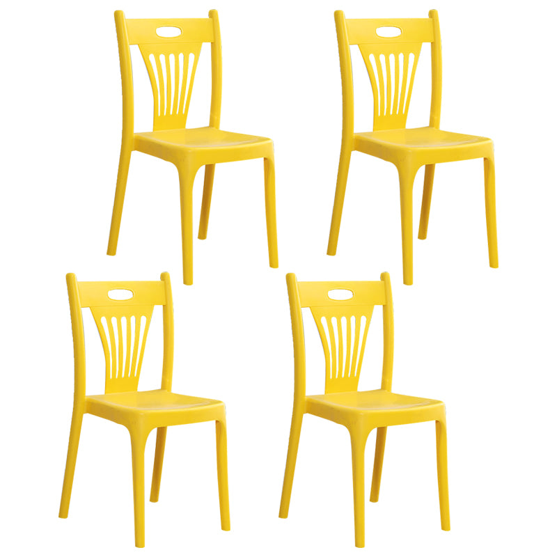 Sillas de comedor de estilo nórdico, sillas laterales de plástico sin brazos para cocina (juego de 4)
