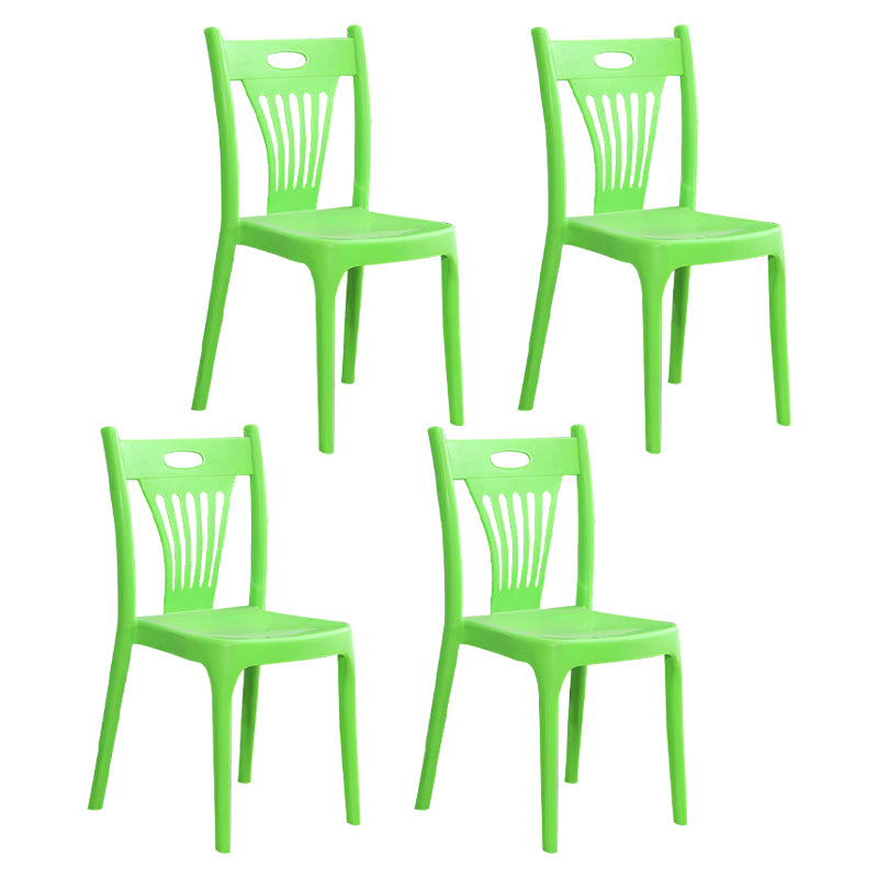 Sillas de comedor de estilo nórdico, sillas laterales de plástico sin brazos para cocina (juego de 4)