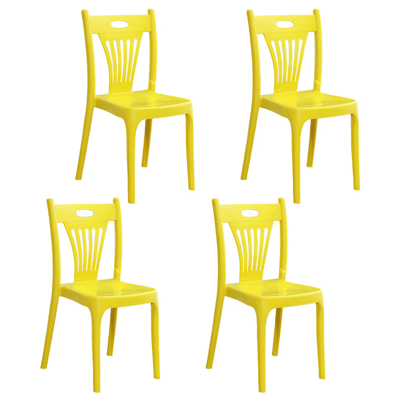Sillas de comedor de estilo nórdico, silla auxiliar de plástico sin brazos para cocina (juego de 4)