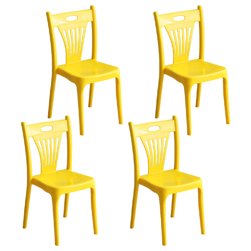 Sillas de comedor de estilo nórdico, silla auxiliar de plástico sin brazos para cocina (juego de 4)