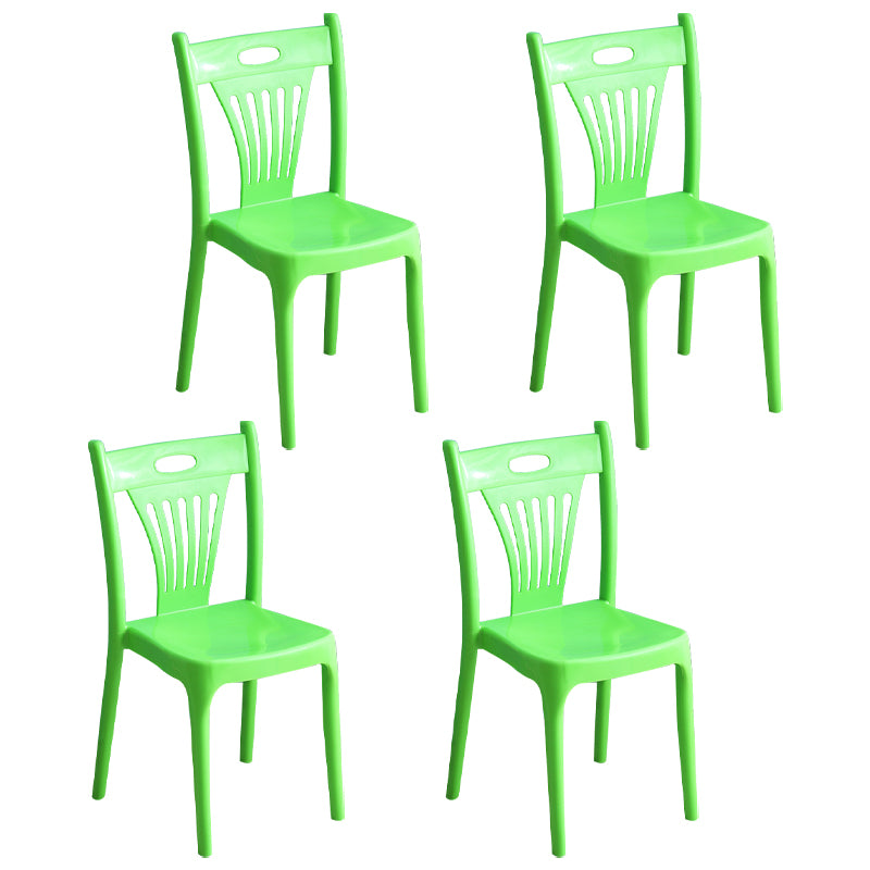 Sillas de comedor de estilo nórdico, silla auxiliar de plástico sin brazos para cocina (juego de 4)