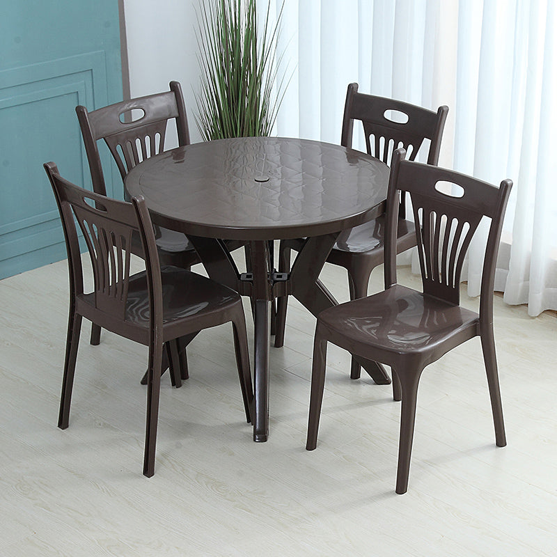 Sillas de comedor de estilo nórdico, silla auxiliar de plástico sin brazos para cocina (juego de 4)