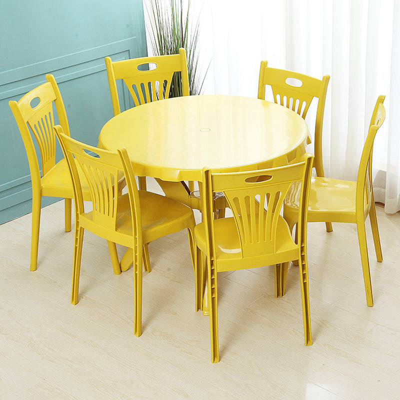 Sillas de comedor de estilo nórdico, silla auxiliar de plástico sin brazos para cocina (juego de 4)