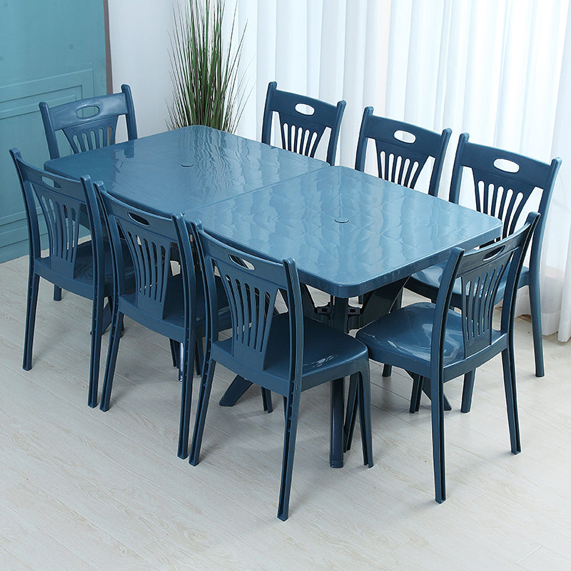 Sillas de comedor de estilo nórdico, silla auxiliar de plástico sin brazos para cocina (juego de 4)