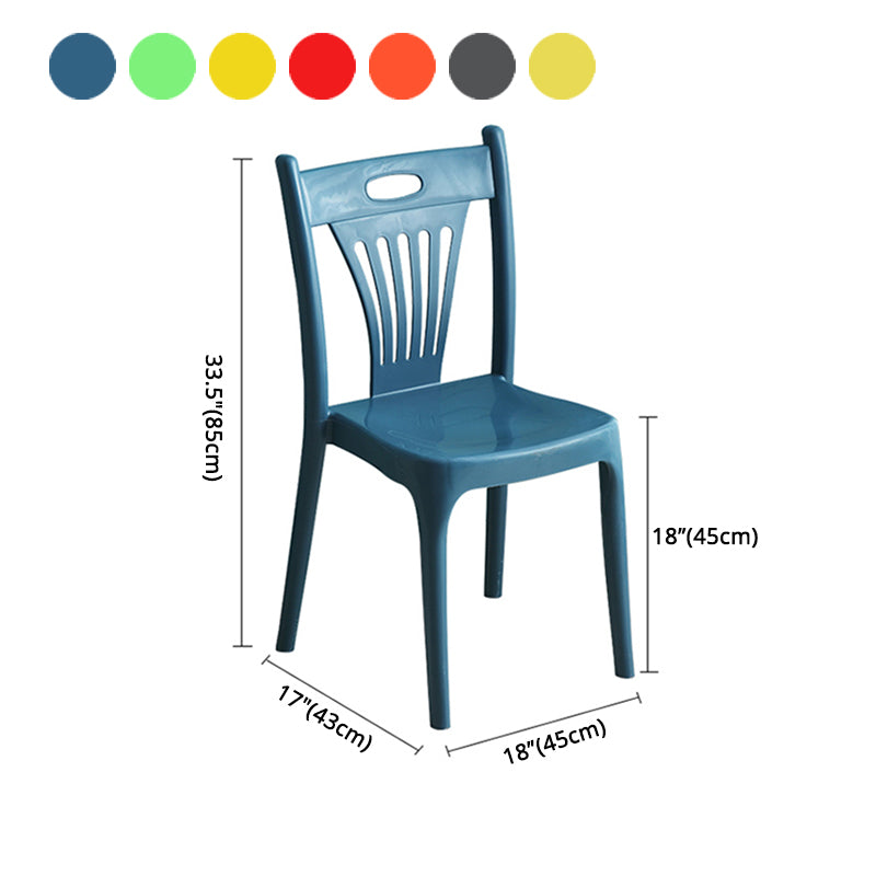 Sillas de comedor de estilo nórdico, silla auxiliar de plástico sin brazos para cocina (juego de 4)
