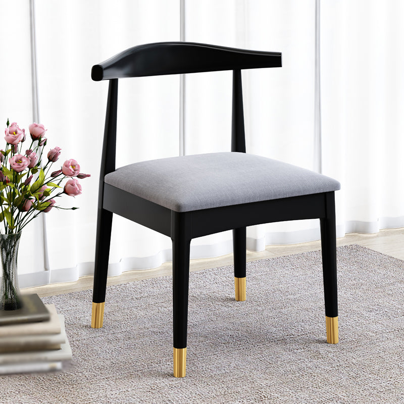 Silla de comedor de madera de estilo escandinavo, silla sin brazos con cuerno de vaca