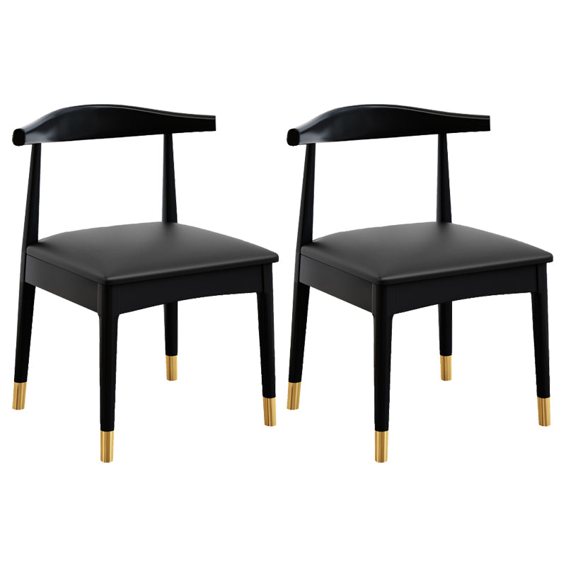 Silla de comedor de madera de estilo escandinavo, silla sin brazos con cuerno de vaca