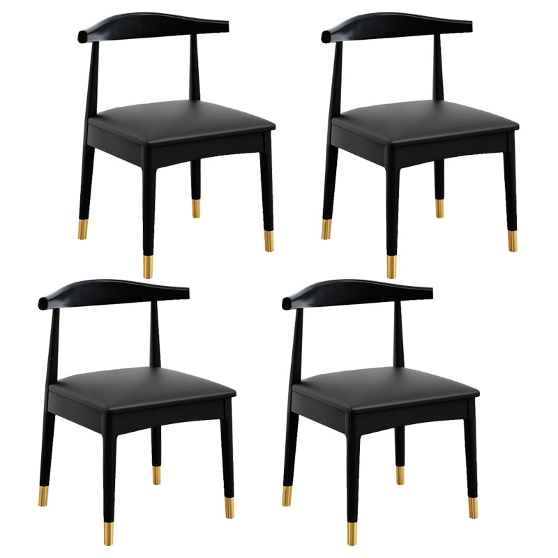 Silla de comedor de madera de estilo escandinavo, silla sin brazos con cuerno de vaca